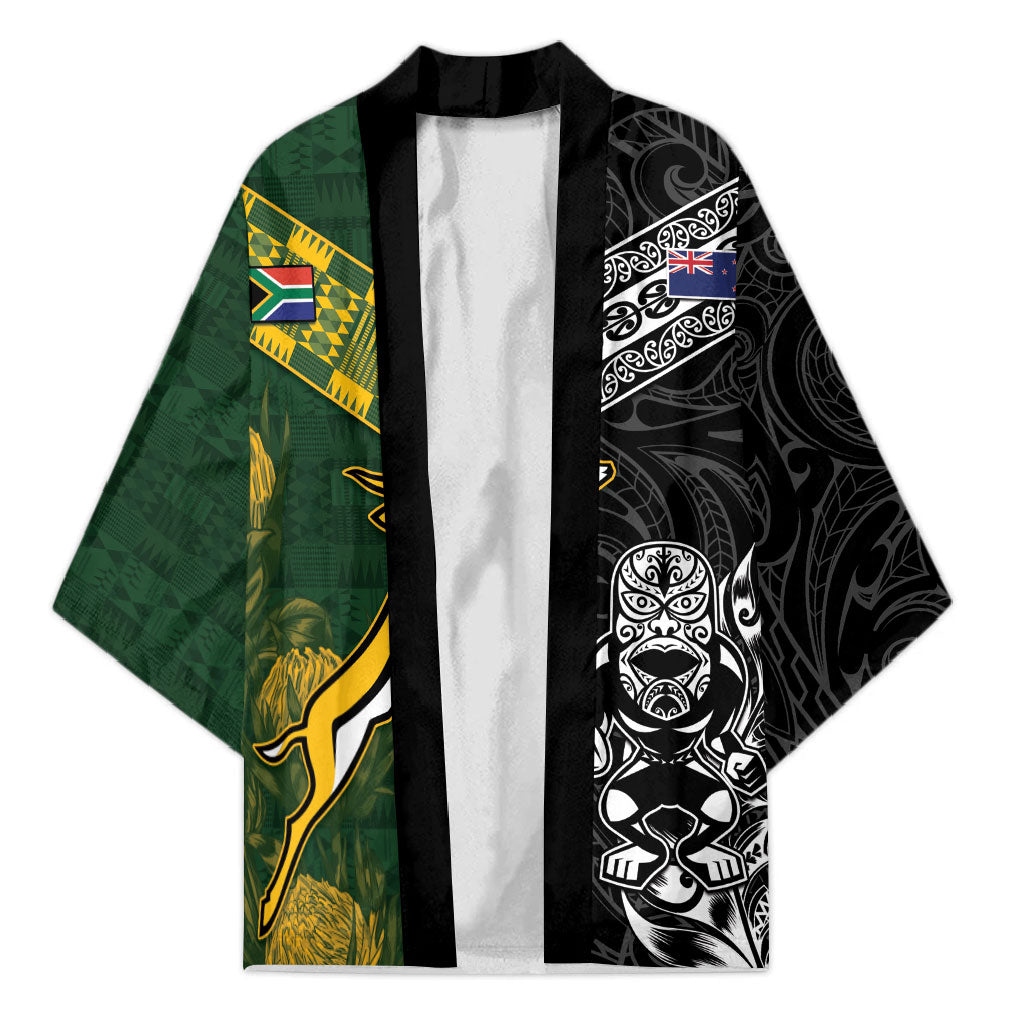 Rugby New Zealand South Africa Kimono Maori Tiki Springboks Together