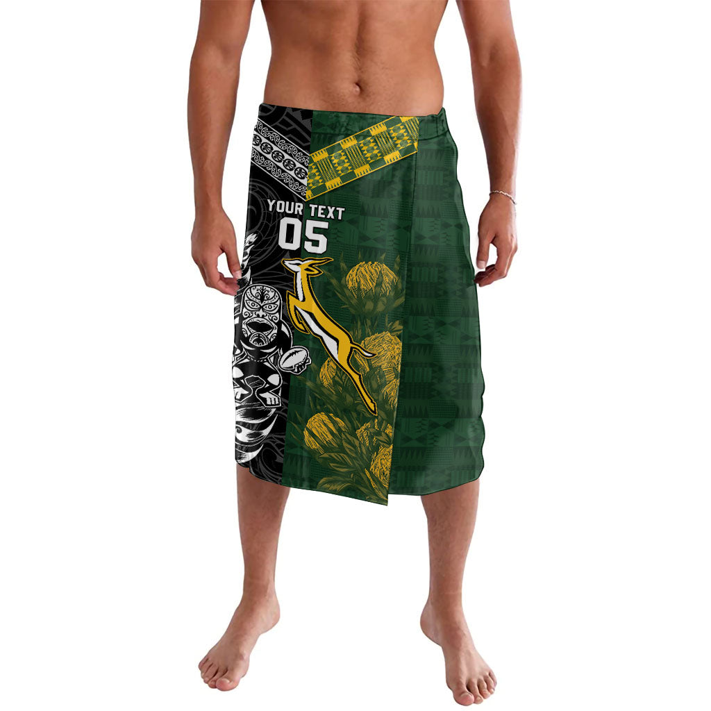 Rugby New Zealand South Africa Lavalava Maori Tiki Springboks Together LT05 Black - Polynesian Pride