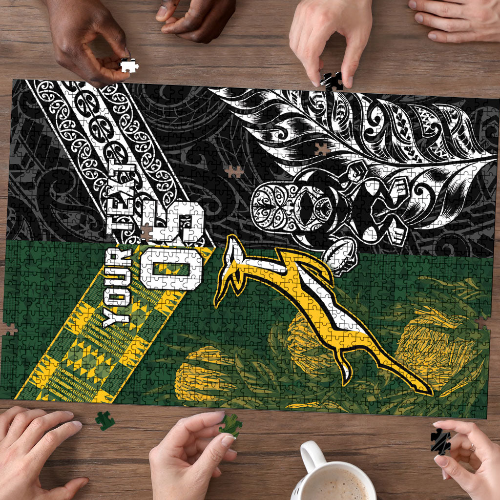 Rugby New Zealand South Africa Puzzle Maori Tiki Springboks Together LT05 - Polynesian Pride