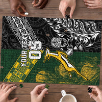 Rugby New Zealand South Africa Puzzle Maori Tiki Springboks Together LT05 - Polynesian Pride