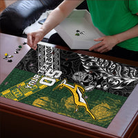 Rugby New Zealand South Africa Puzzle Maori Tiki Springboks Together LT05 - Polynesian Pride