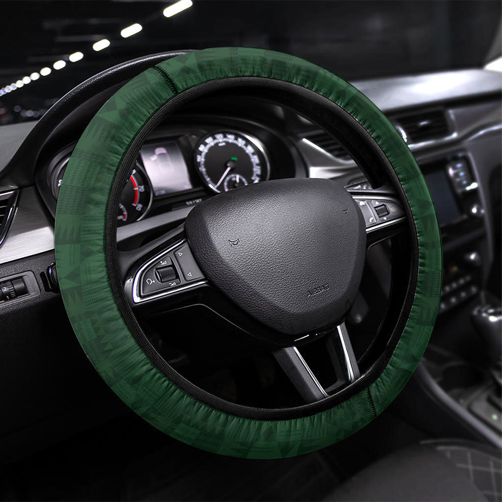 Rugby New Zealand South Africa Steering Wheel Cover Maori Tiki Springboks Together LT05 Universal Fit Black - Polynesian Pride