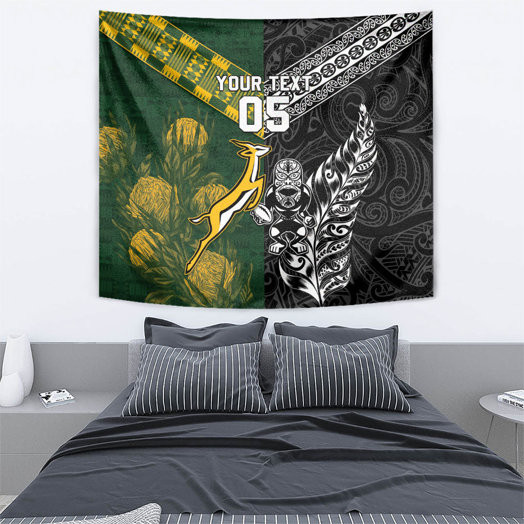 Rugby New Zealand South Africa Tapestry Maori Tiki Springboks Together LT05 - Polynesian Pride