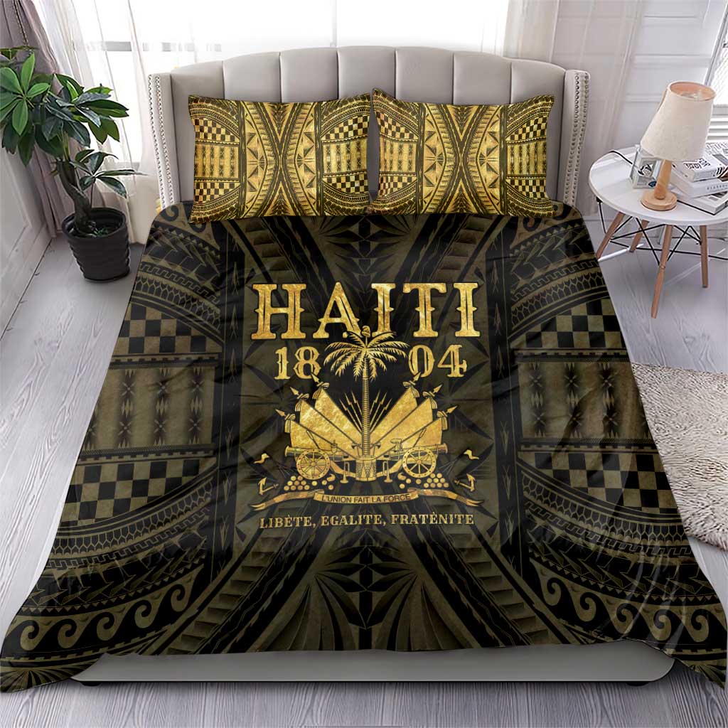 Haiti 1804 Bedding Set Polynesian Gold Neg Maron LT05 - Polynesian Pride