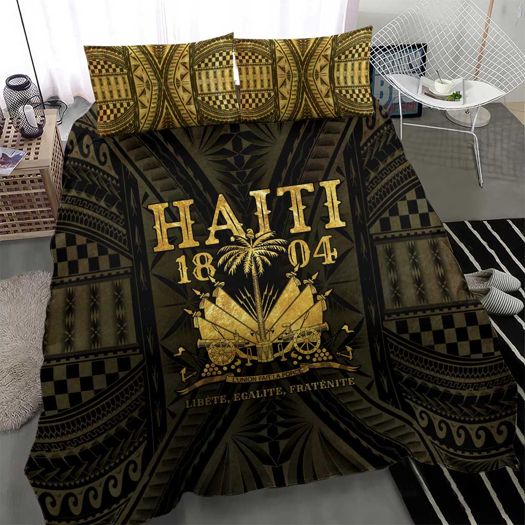 Haiti 1804 Bedding Set Polynesian Gold Neg Maron LT05 - Polynesian Pride
