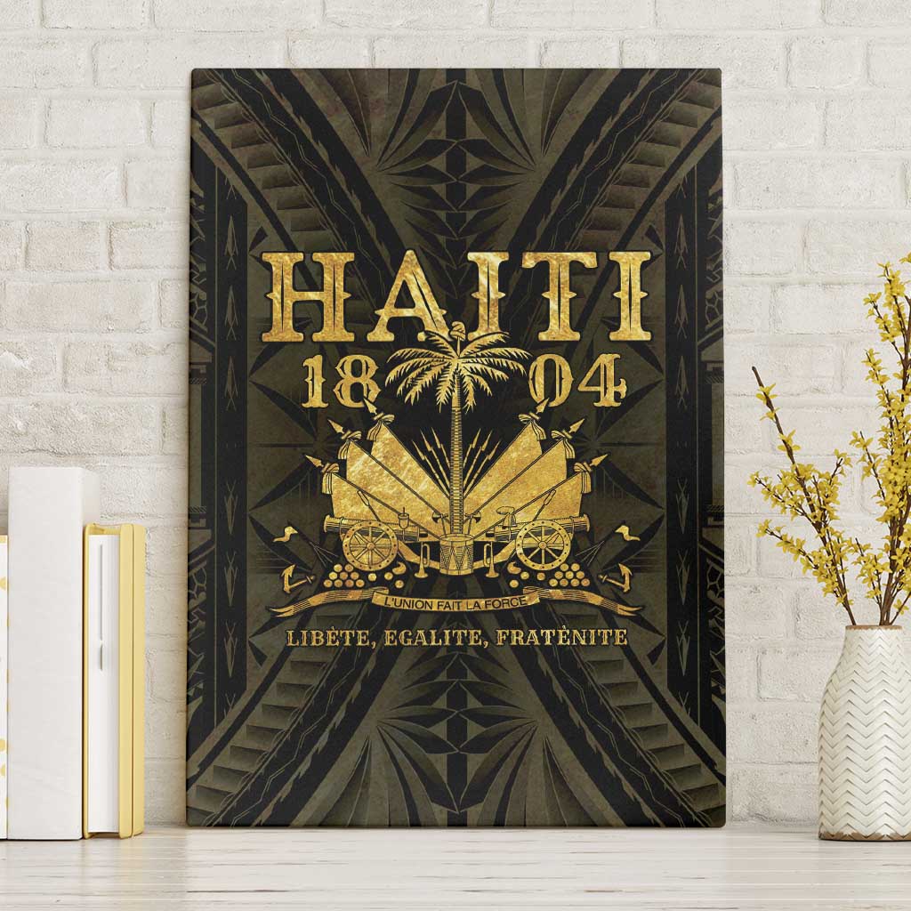 Haiti 1804 Canvas Wall Art Polynesian Gold Neg Maron LT05 Without Frame Gold - Polynesian Pride