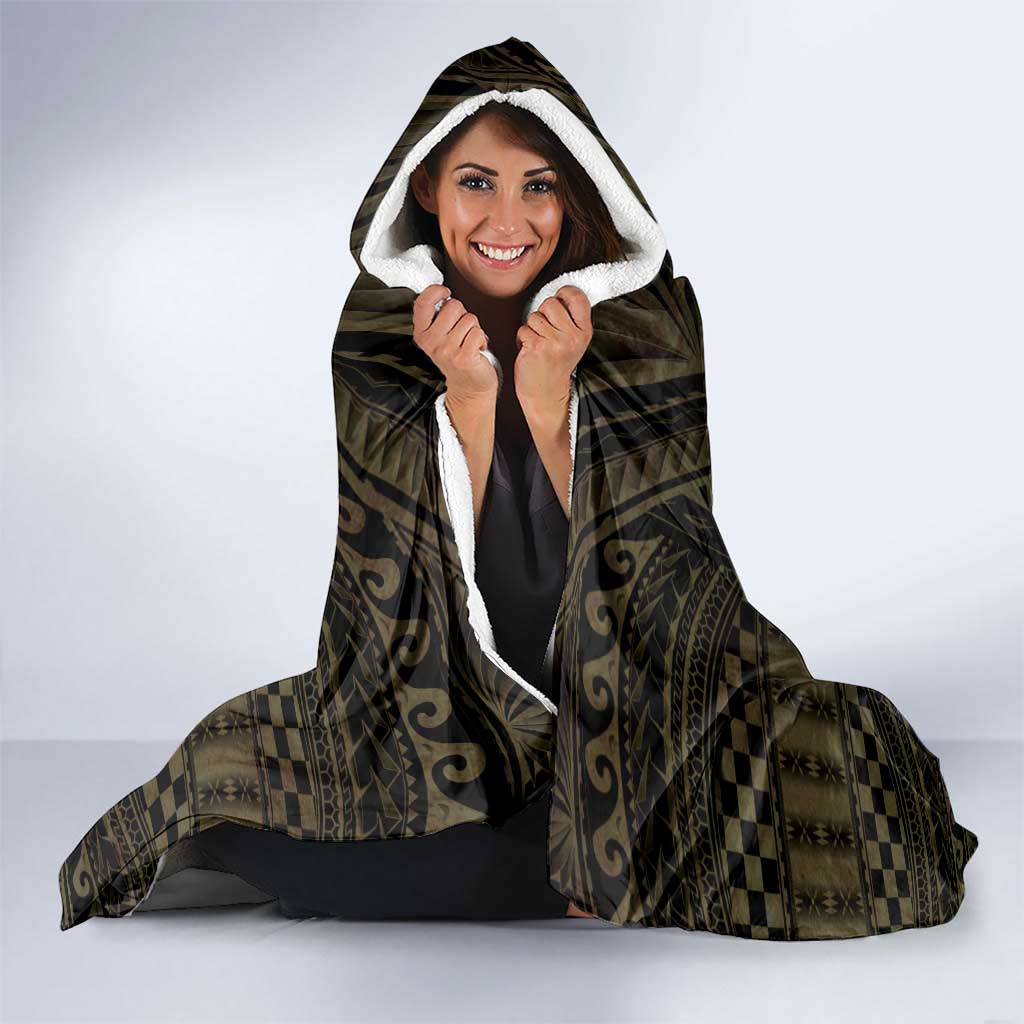 Haiti 1804 Hooded Blanket Polynesian Gold Neg Maron LT05 - Polynesian Pride