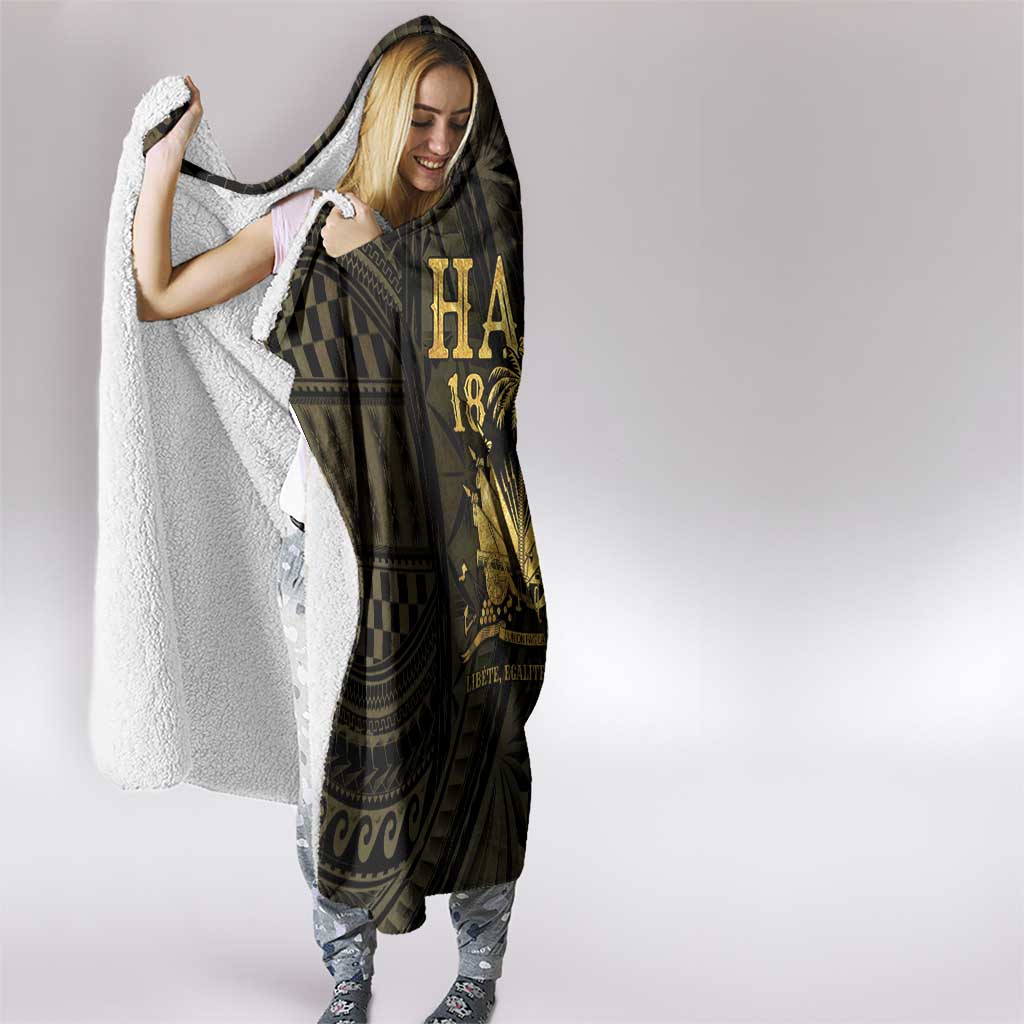 Haiti 1804 Hooded Blanket Polynesian Gold Neg Maron LT05 - Polynesian Pride