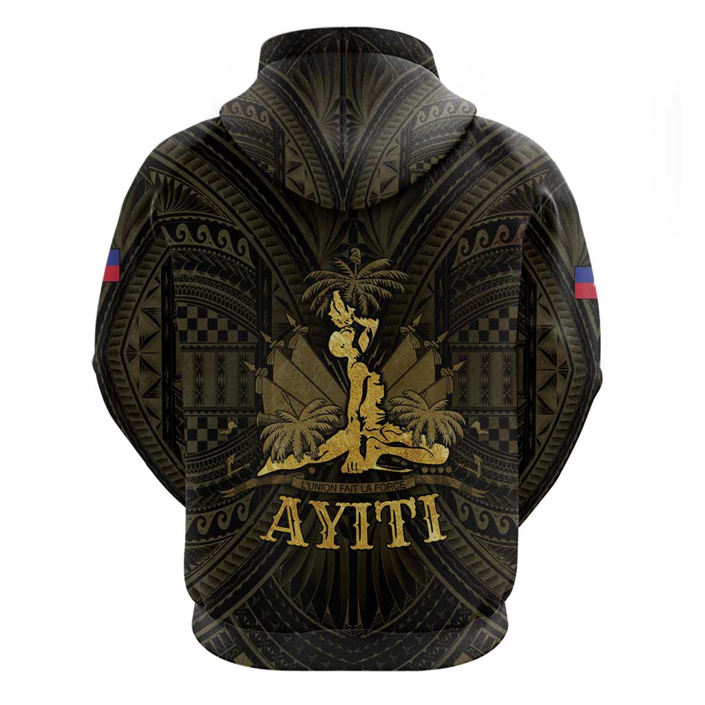 Haiti 1804 Hoodie Polynesian Gold Neg Maron LT05 - Polynesian Pride