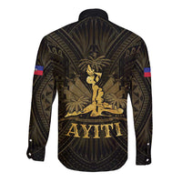 Haiti 1804 Long Sleeve Button Shirt Polynesian Gold Neg Maron LT05 - Polynesian Pride
