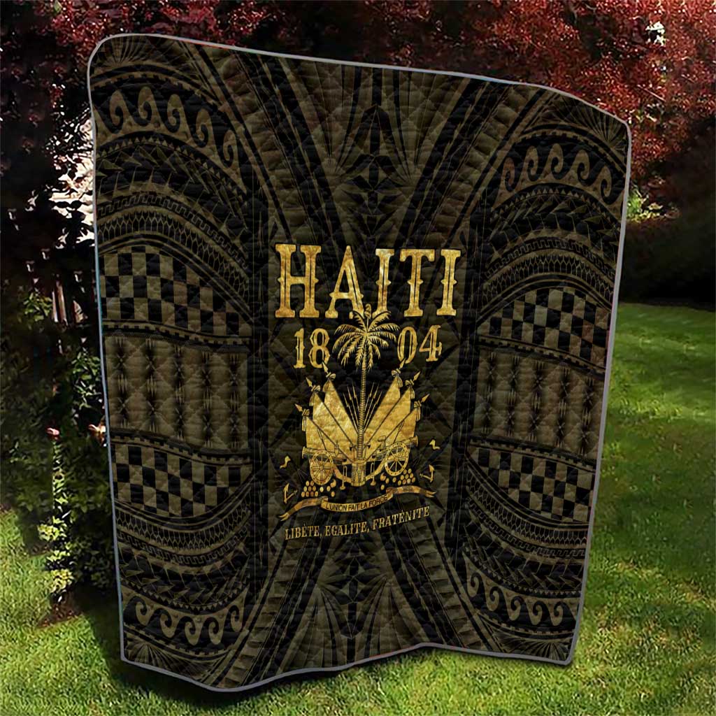 Haiti 1804 Quilt Polynesian Gold Neg Maron LT05 - Polynesian Pride