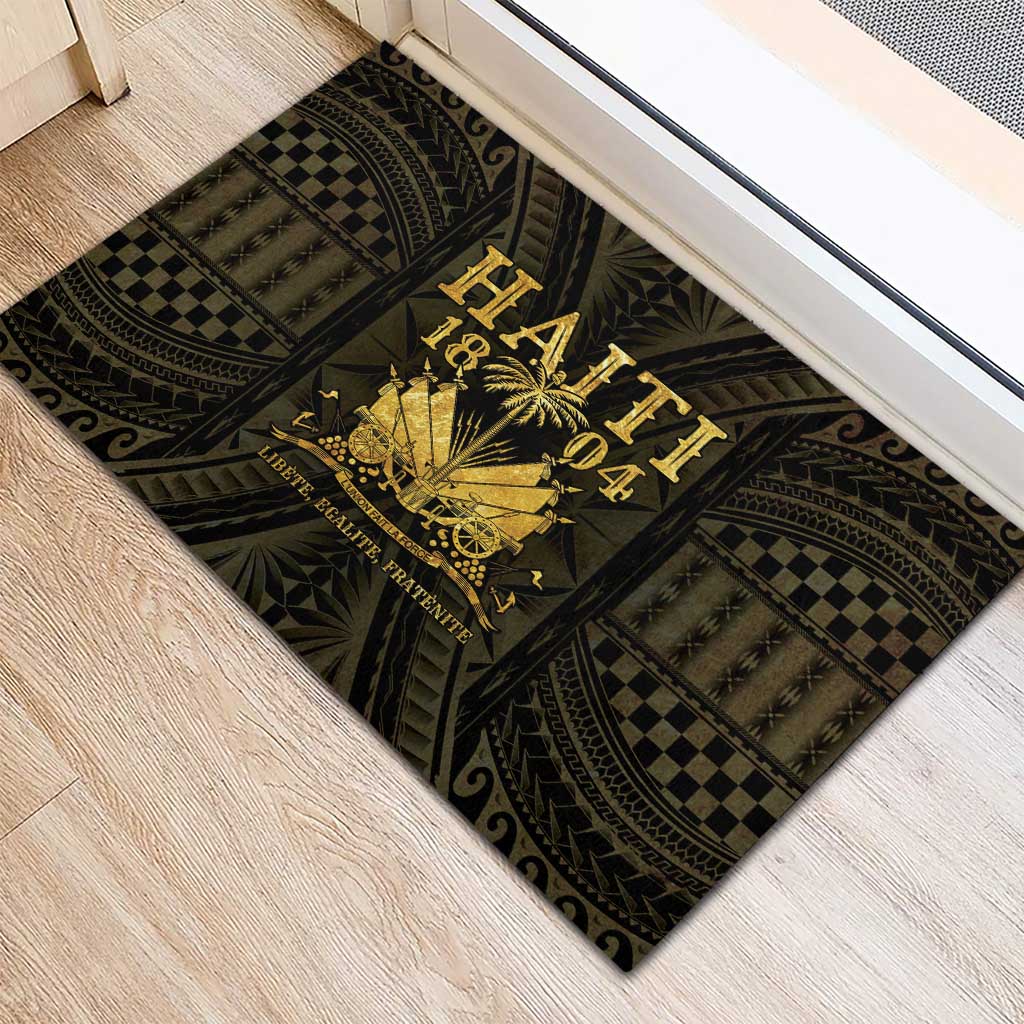 Haiti 1804 Rubber Doormat Polynesian Gold Neg Maron LT05 - Polynesian Pride
