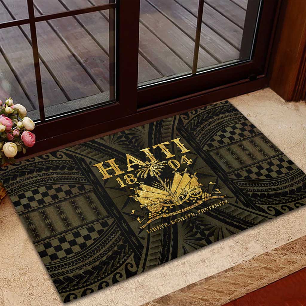 Haiti 1804 Rubber Doormat Polynesian Gold Neg Maron LT05 - Polynesian Pride