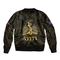 Haiti 1804 Sleeve Zip Bomber Jacket Polynesian Gold Neg Maron LT05 - Polynesian Pride