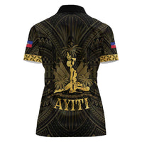 Haiti 1804 Women Polo Shirt Polynesian Gold Neg Maron LT05 - Polynesian Pride
