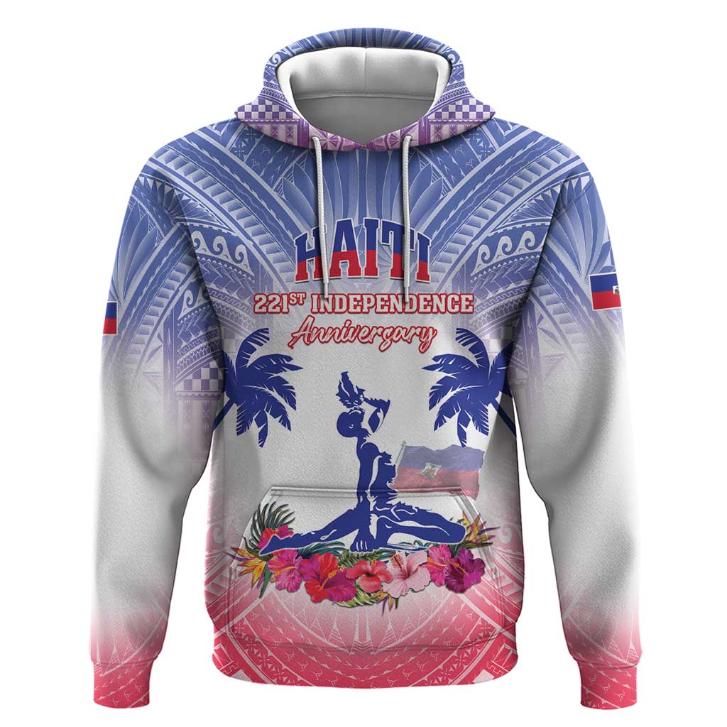 Personalised Haiti Independence Day Hoodie Neg Maron Polynesian Style LT05