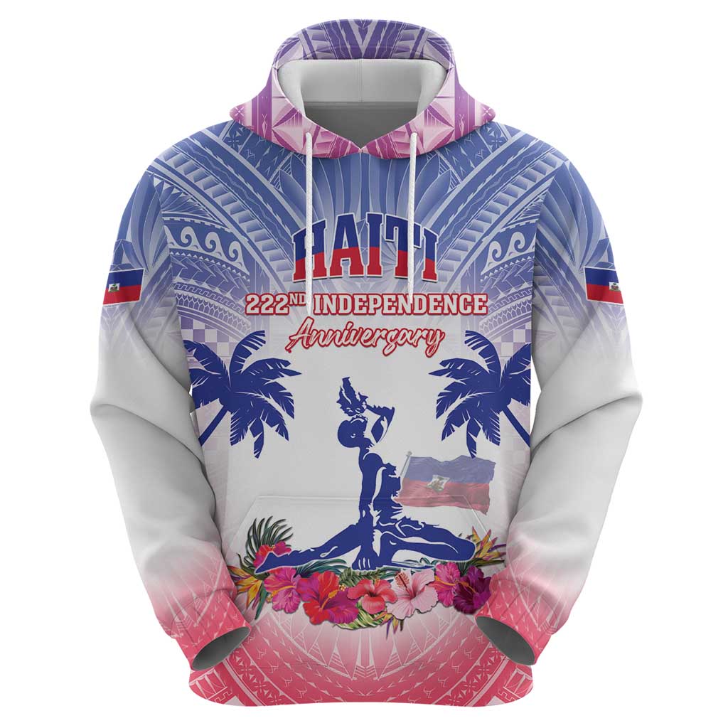 Personalised Haiti Independence Day Hoodie Neg Maron Polynesian Style LT05 - Polynesian Pride