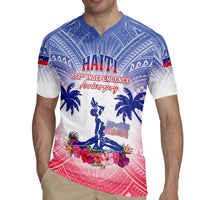 Personalised Haiti Independence Day Rugby Jersey Neg Maron Polynesian Style LT05 - Polynesian Pride