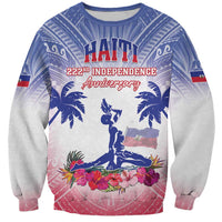 Personalised Haiti Independence Day Sweatshirt Neg Maron Polynesian Style LT05 Unisex Blue - Polynesian Pride