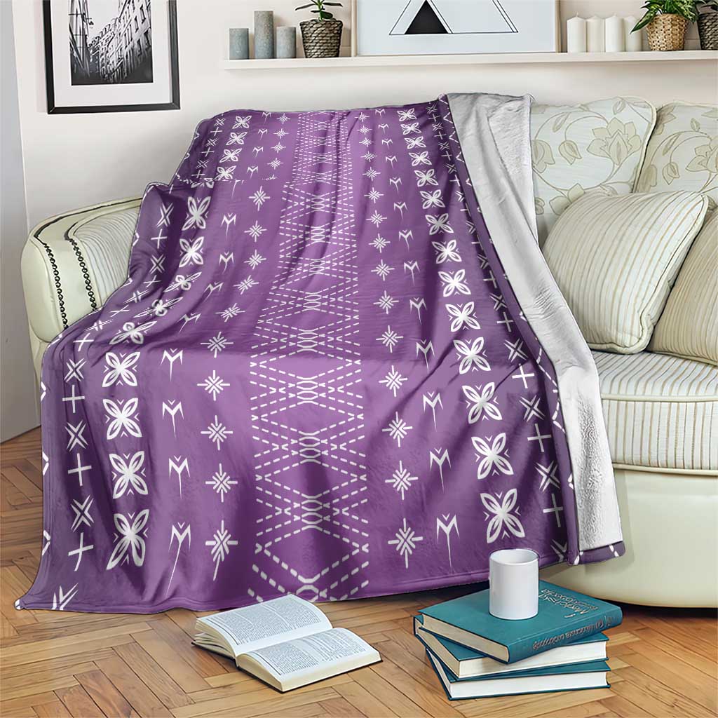 Purple Samoa Malu Tattoo Inspired Blanket LT05 Purple - Polynesian Pride