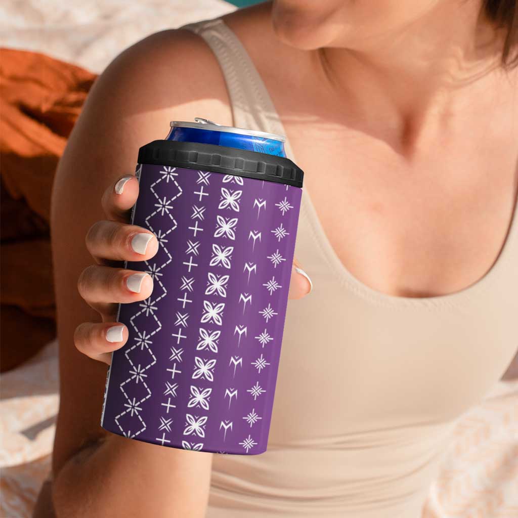 Purple Samoa Malu Tattoo Inspired 4 in 1 Can Cooler Tumbler LT05 - Polynesian Pride