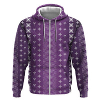Purple Samoa Malu Tattoo Inspired Hoodie LT05 Zip Hoodie Purple - Polynesian Pride