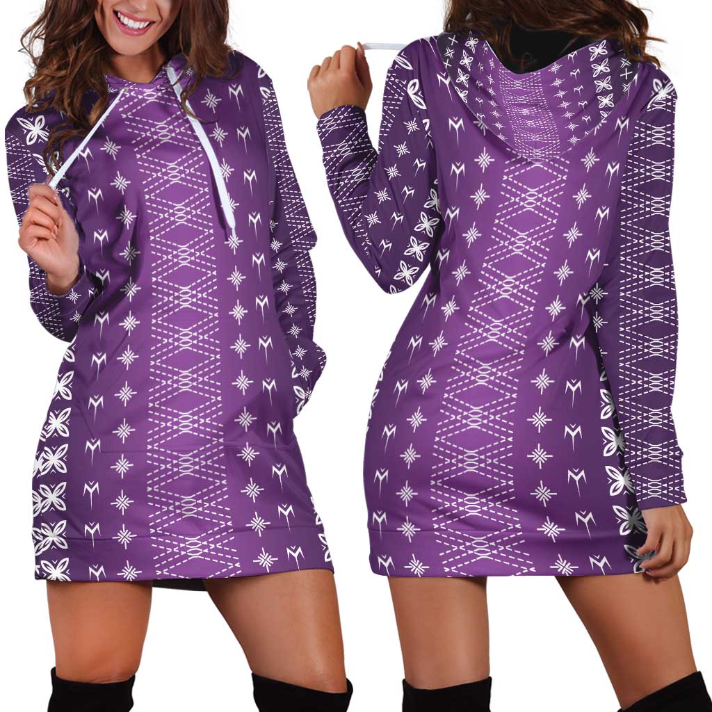 Purple Samoa Malu Tattoo Inspired Hoodie Dress LT05 - Polynesian Pride