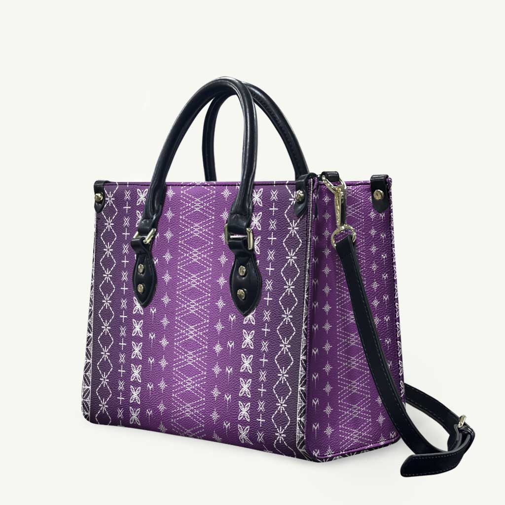 Purple Samoa Malu Tattoo Inspired Leather Bag LT05 Purple - Polynesian Pride