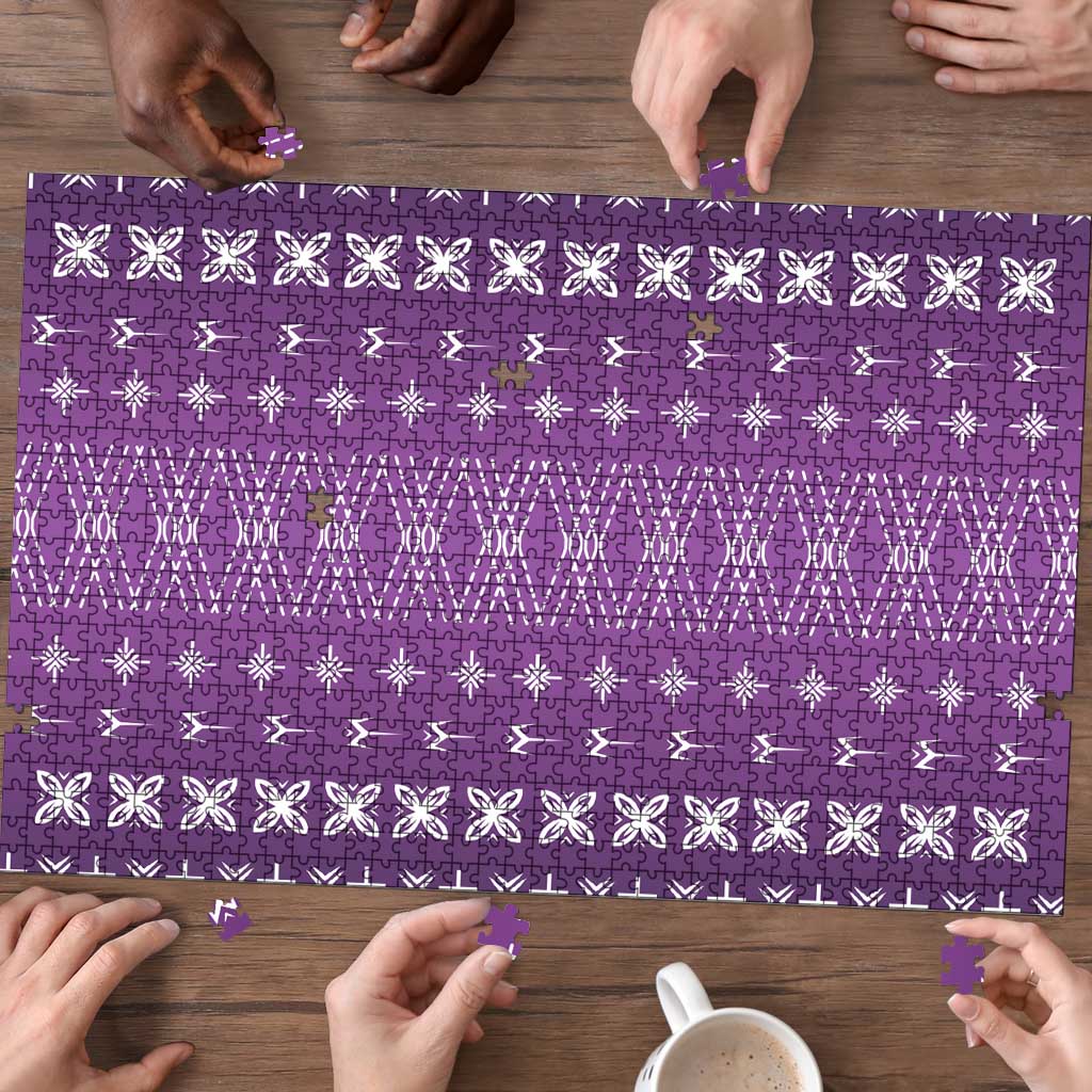 Purple Samoa Malu Tattoo Inspired Puzzle LT05 - Polynesian Pride