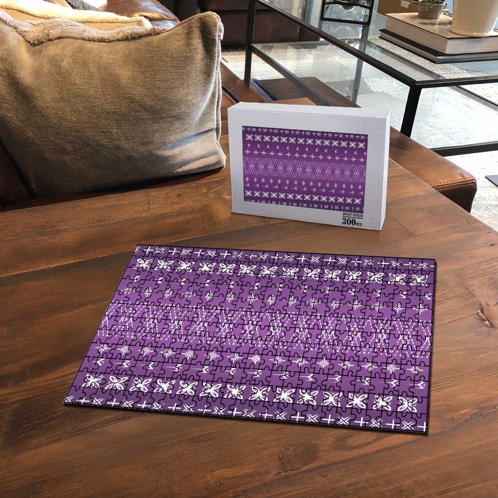 Purple Samoa Malu Tattoo Inspired Puzzle LT05 - Polynesian Pride