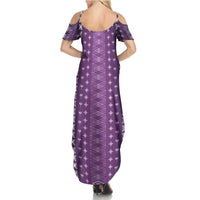 Purple Samoa Malu Tattoo Inspired Summer Maxi Dress LT05 - Polynesian Pride