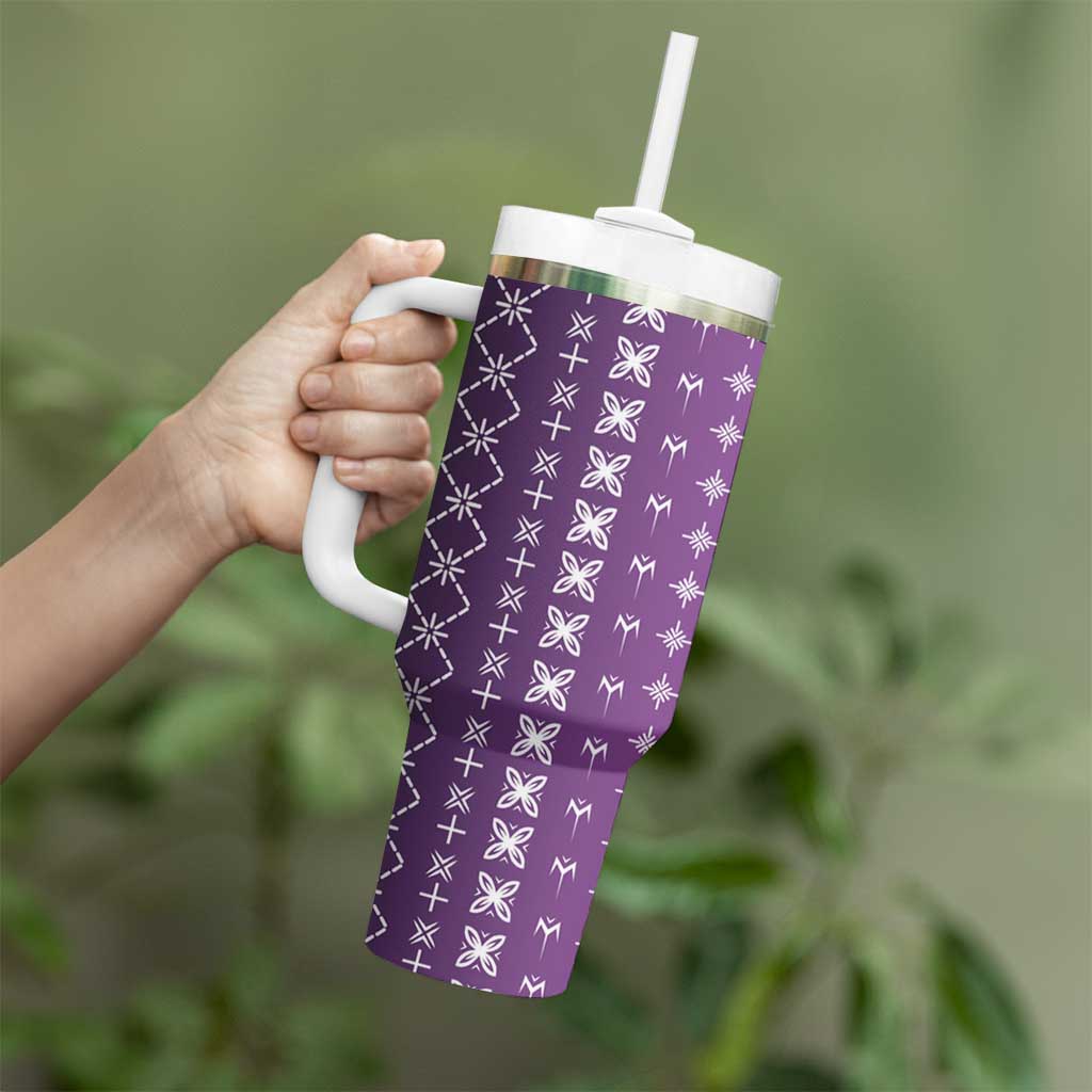 Purple Samoa Malu Tattoo Inspired Tumbler With Handle LT05 - Polynesian Pride