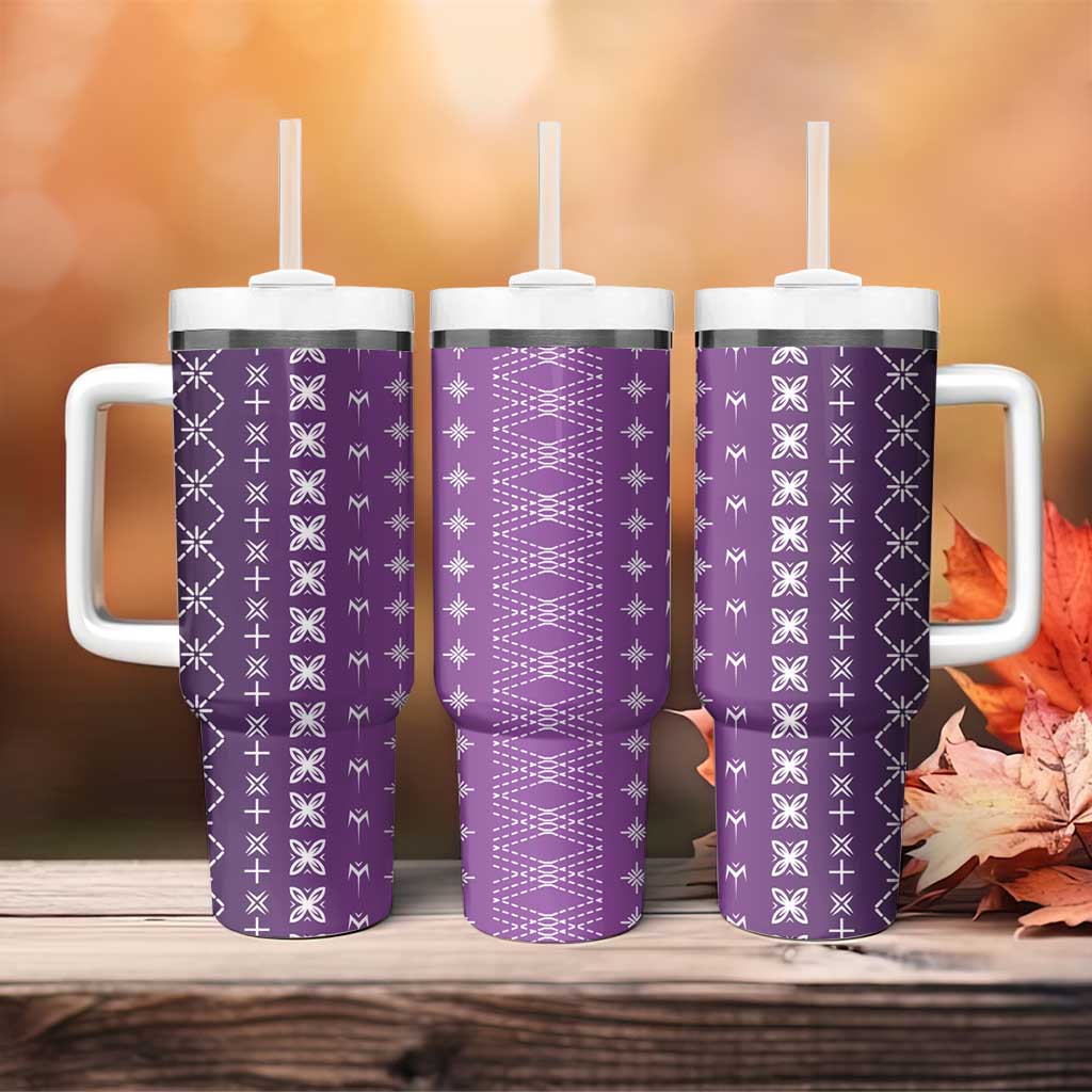 Purple Samoa Malu Tattoo Inspired Tumbler With Handle LT05 - Polynesian Pride