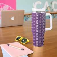 Purple Samoa Malu Tattoo Inspired Tumbler With Handle LT05 - Polynesian Pride