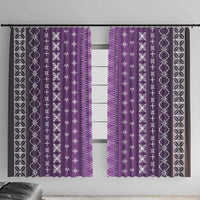 Purple Samoa Malu Tattoo Inspired Window Curtain LT05 With Hooks Purple - Polynesian Pride