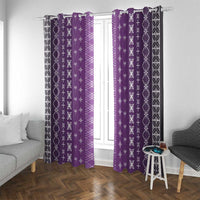 Purple Samoa Malu Tattoo Inspired Window Curtain LT05 With Grommets Purple - Polynesian Pride