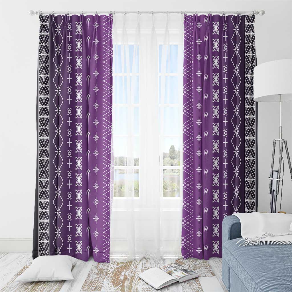 Purple Samoa Malu Tattoo Inspired Window Curtain LT05 - Polynesian Pride