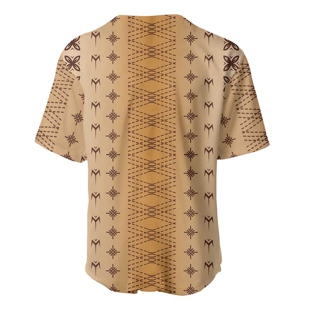 Beige Samoa Malu Tattoo Inspired Baseball Jersey LT05 - Polynesian Pride