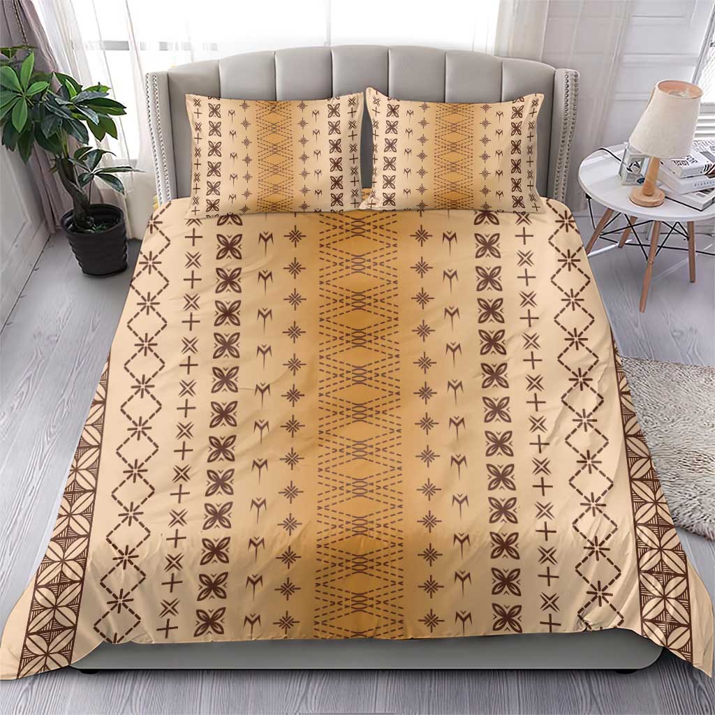 Beige Samoa Malu Tattoo Inspired Bedding Set LT05 - Polynesian Pride