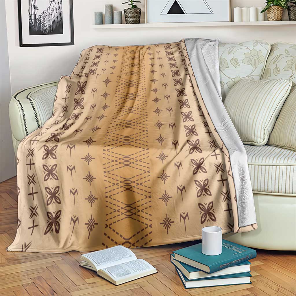 Beige Samoa Malu Tattoo Inspired Blanket LT05 Beige - Polynesian Pride