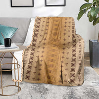 Beige Samoa Malu Tattoo Inspired Blanket LT05 - Polynesian Pride