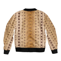 Beige Samoa Malu Tattoo Inspired Bomber Jacket LT05 - Polynesian Pride