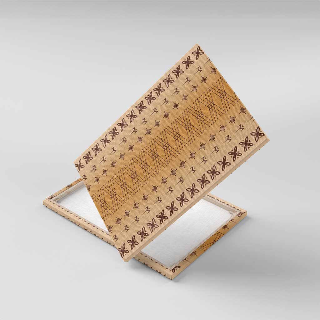 Beige Samoa Malu Tattoo Inspired Canvas Wall Art LT05 With Frame Beige - Polynesian Pride