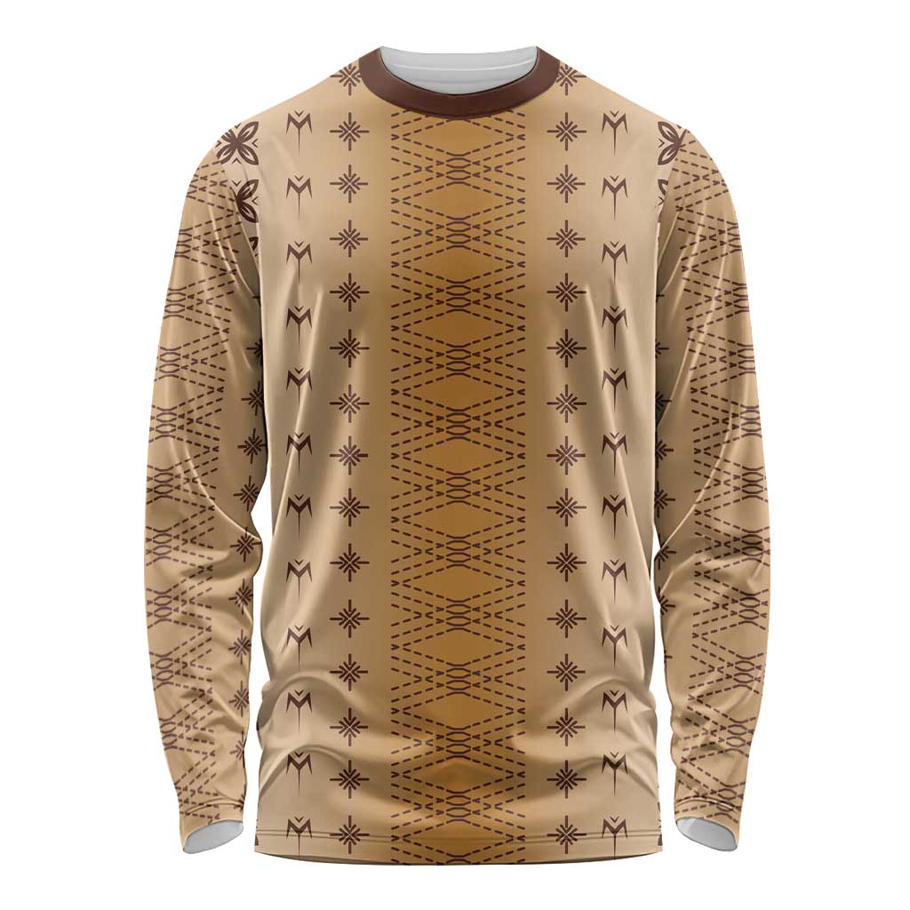 Beige Samoa Malu Tattoo Inspired Long Sleeve Shirt LT05 Unisex Beige - Polynesian Pride
