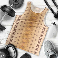 Beige Samoa Malu Tattoo Inspired Men Tank Top LT05 - Polynesian Pride