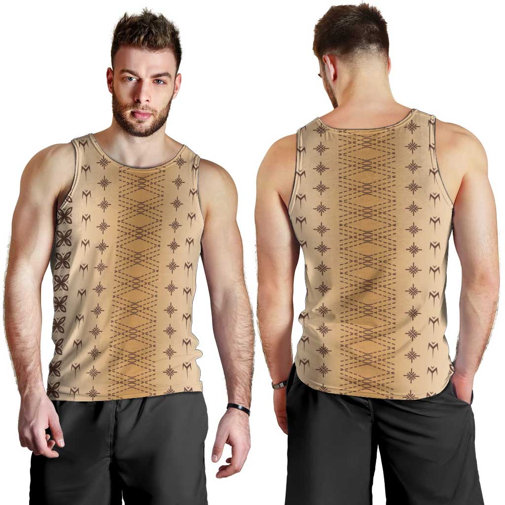 Beige Samoa Malu Tattoo Inspired Men Tank Top LT05 - Polynesian Pride