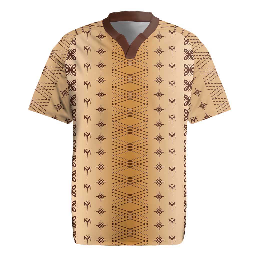 Beige Samoa Malu Tattoo Inspired Rugby Jersey LT05 Beige - Polynesian Pride