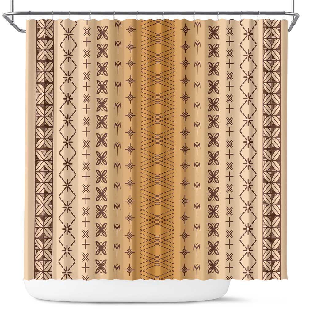Beige Samoa Malu Tattoo Inspired Shower Curtain LT05 Beige - Polynesian Pride