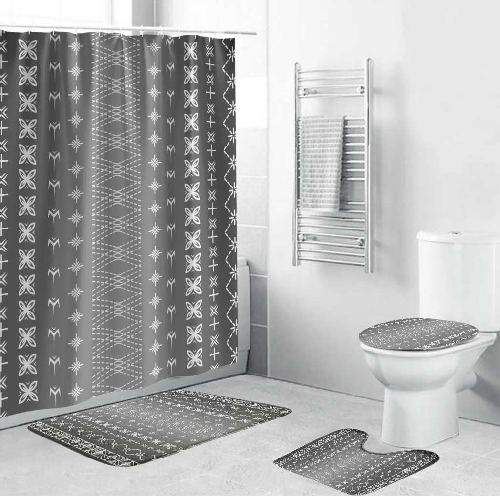 Black Samoa Malu Tattoo Inspired Bathroom Set LT05 Bathroom Set (4 pcs) Black - Polynesian Pride