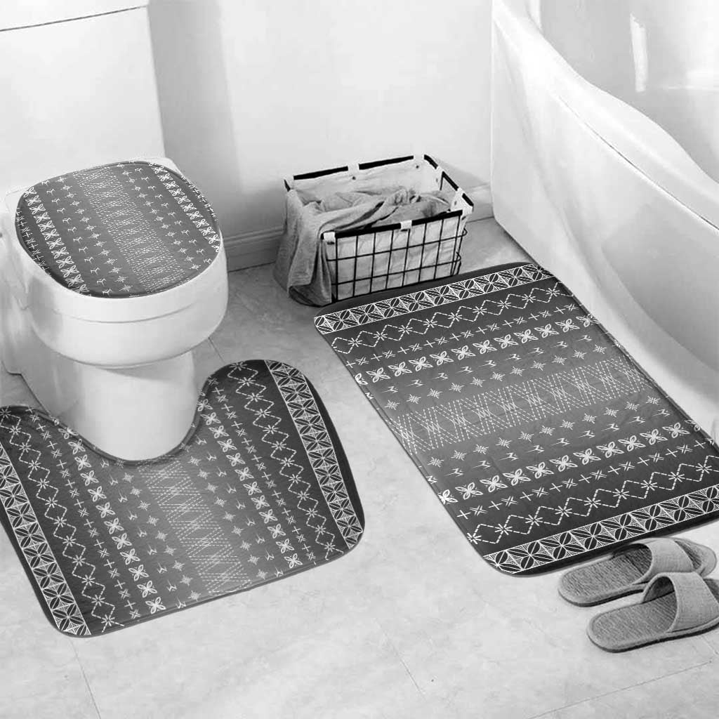 Black Samoa Malu Tattoo Inspired Bathroom Set LT05 Mat Set Only (3 pcs) One Size Black - Polynesian Pride